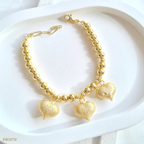 Pulsera corazones escarchados PR1076