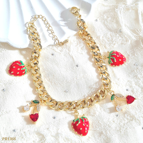 Pulsera eslabones y fresas PR1366