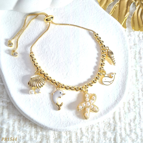 Pulsera balines dijes mar PR1544
