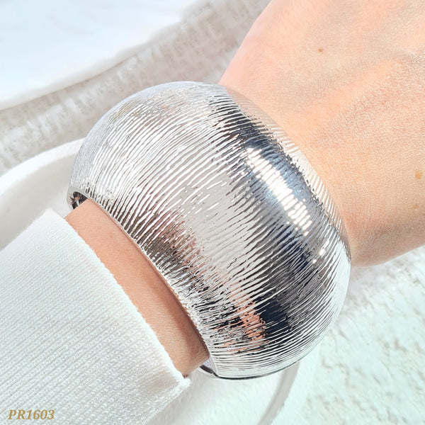 Pulso chunky rayado plateado PR1603