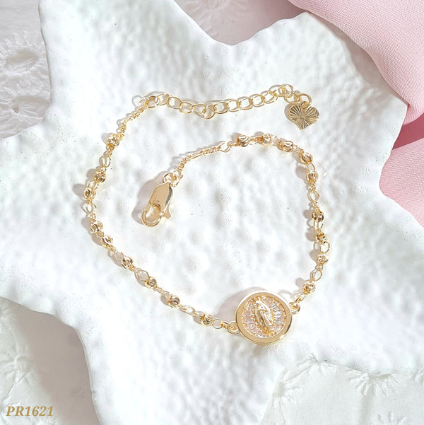 Pulsera balines dije virgen PR1621