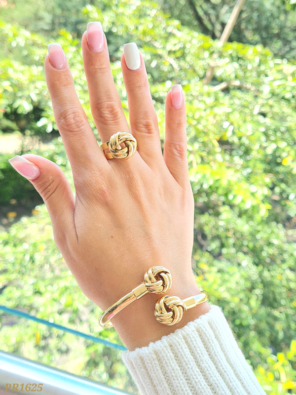 Set pulso y anillo nudo PR1625