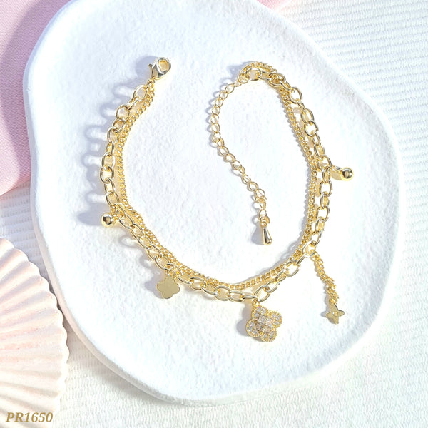 Pulsera doble con trébol PR1650