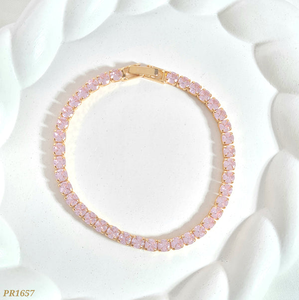 Pulsera zircones rosa PR1657