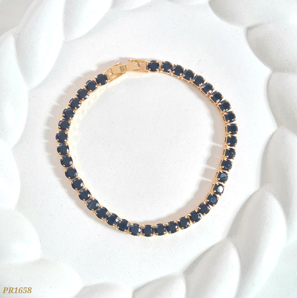 Pulsera zircones negros PR1658