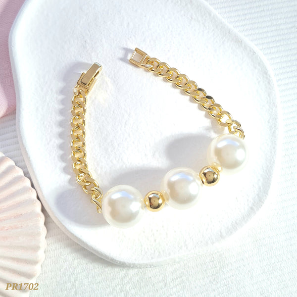 Pulsera cubana con perlas PR1702