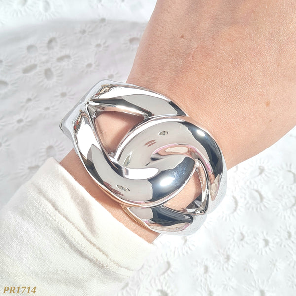 Pulso cruzado plateado PR1714