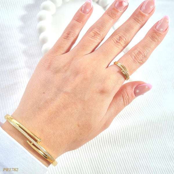 Set pulso y anillo tipo cartier PR1782