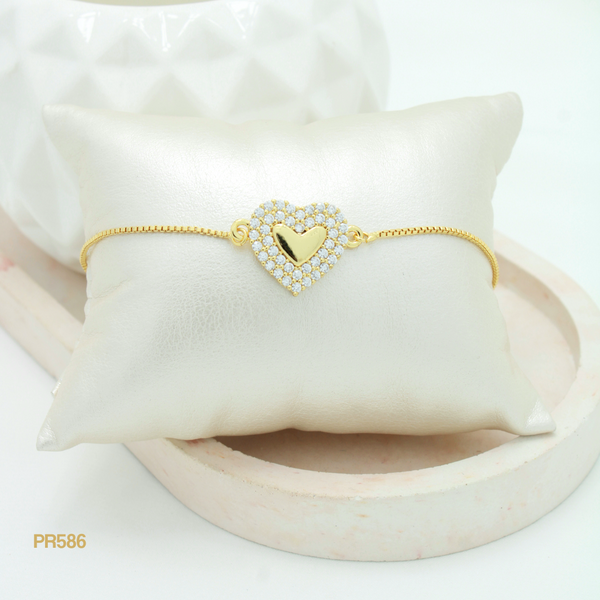 Pulsera corazón con zircones PR586