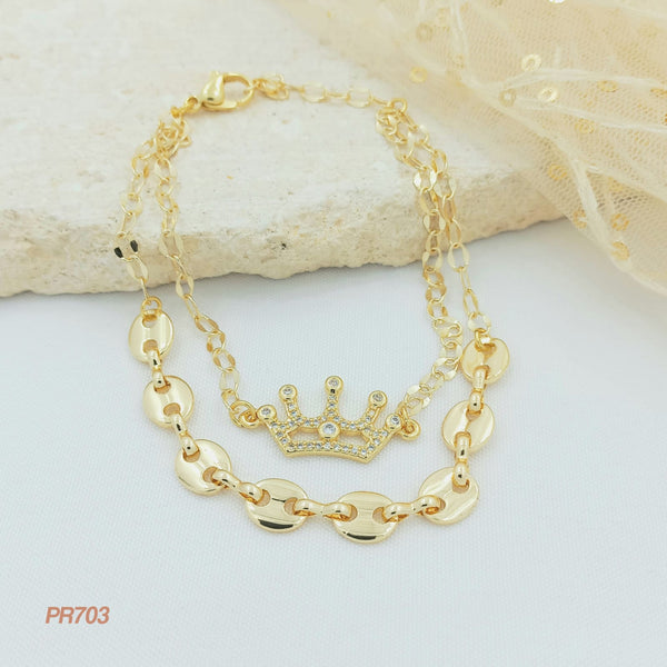 Pulsera doble con corona PR703