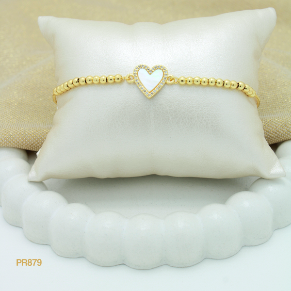 Pulsera corazón nácar PR879