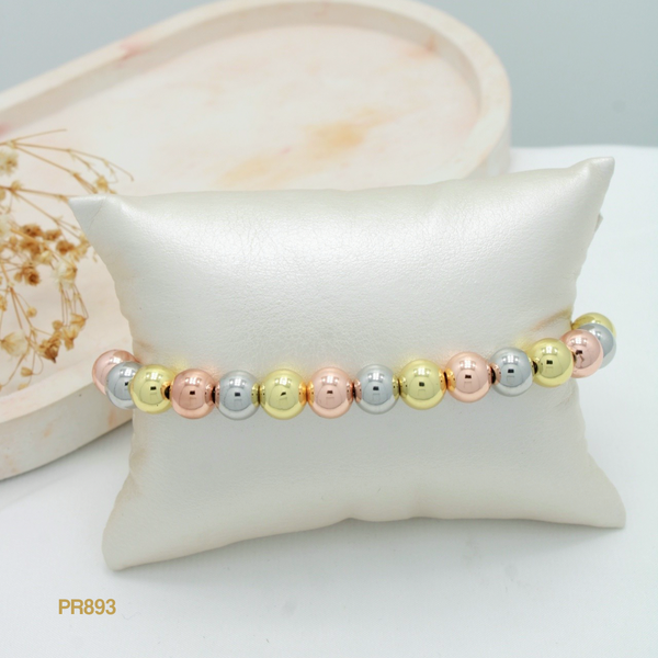 Pulsera balines tres oros PR893