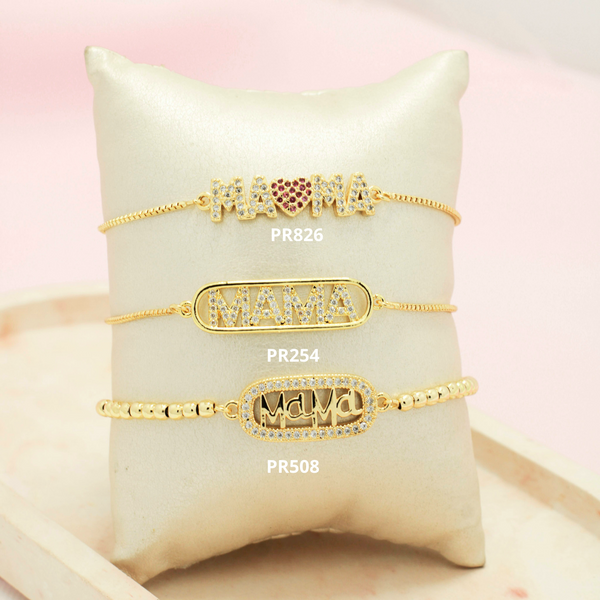 Pulseras con palabra "mamá"