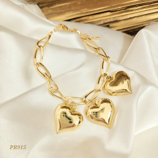 Pulsera triple corazón grande PR915