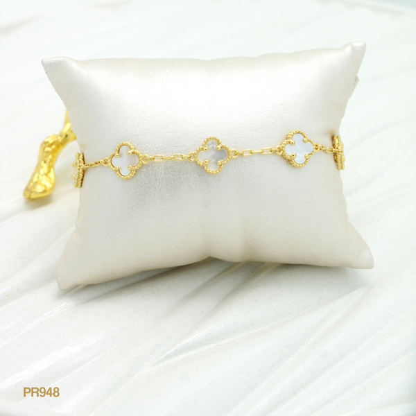 Pulsera Trébol blanco PR948