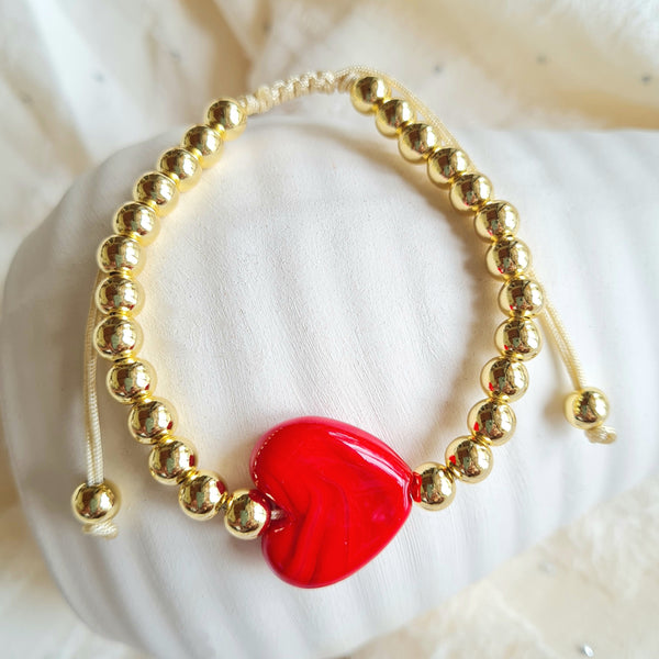 Pulsera corazón rojo PT235