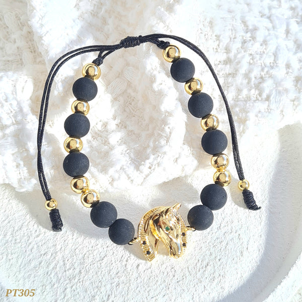 Pulsera neopreno negro caballo PT305