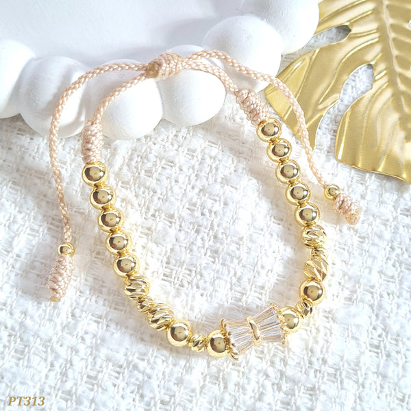 Pulsera tejida tambor zircones PT313