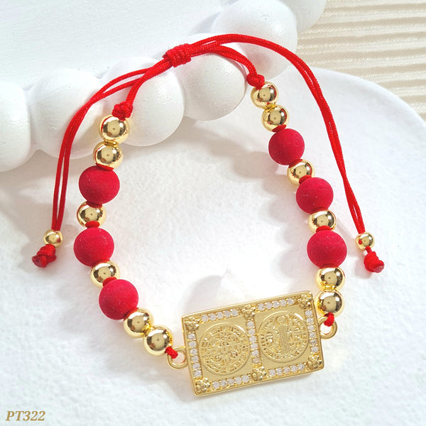 Pulsera neopreno rojo placa san benito PT322