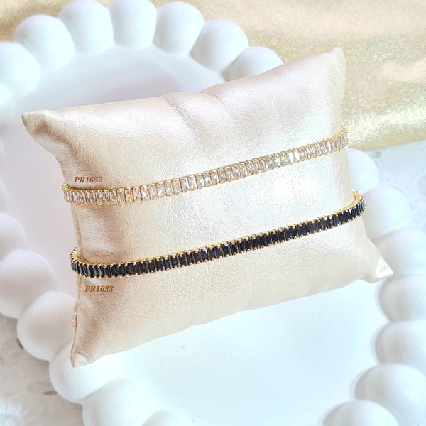 Pulsera zircones cristal /Pulsera zircones negros (cada una)