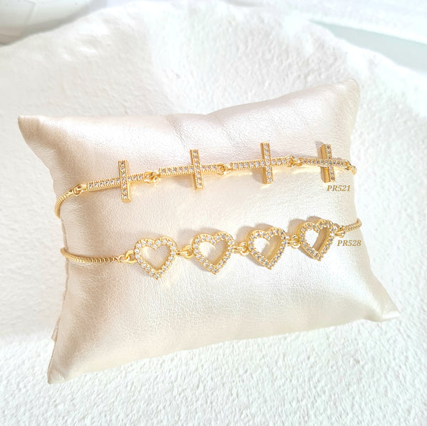 Pulsera corazones / Pulsera cruces (cada una)