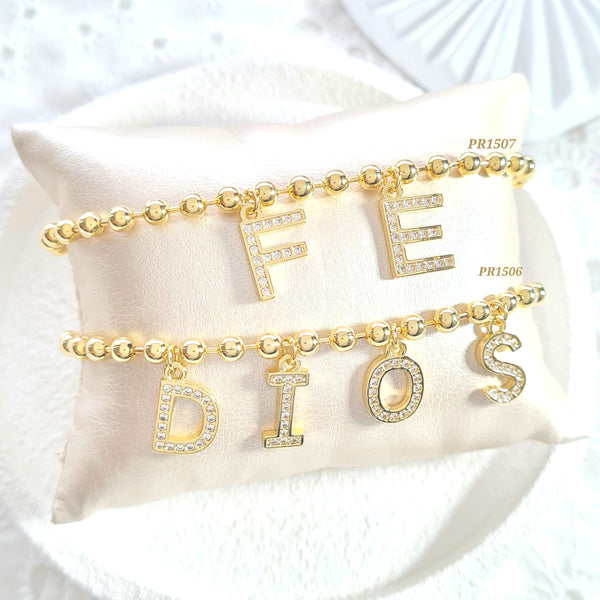 Pulsera "FÉ" / Pulsera "DIOS" (cada una)