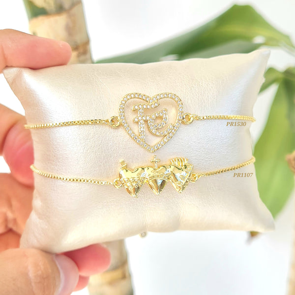 Pulsera "FE"/ Pulsera sagrado corazón (cada una)