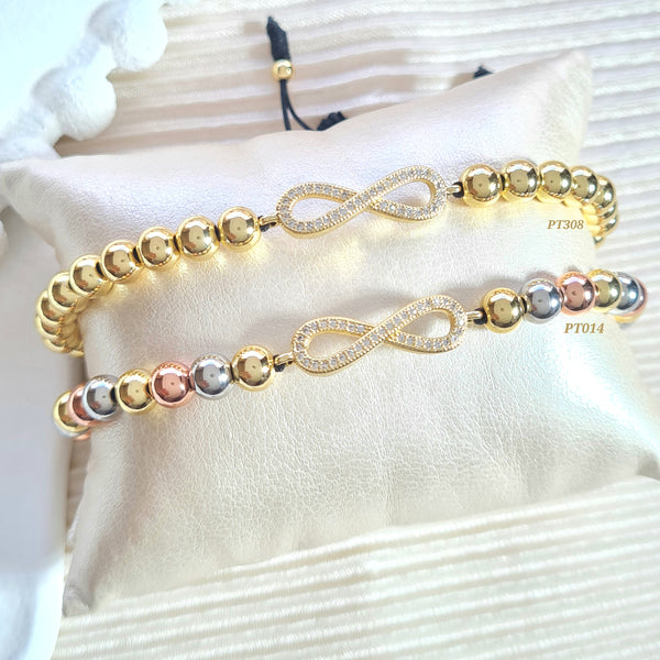 Pulsera infinito dorado/ pulsera infinito tres oros