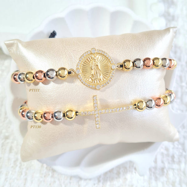 Pulsera virgen/ pulsera cruz