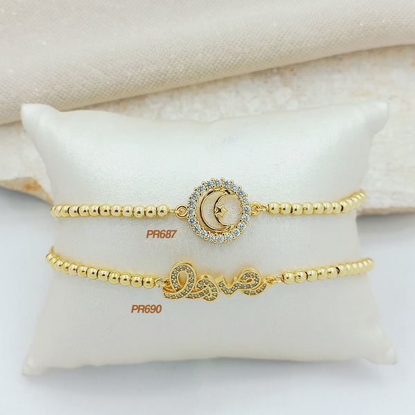 Pulsera media luna / Pulsera Love