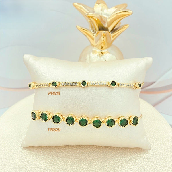 Pulsera zircones verdes / Pulsera consecutivo zircones verdes