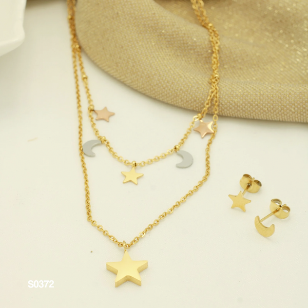 Set doble estrellas y lunas S0372