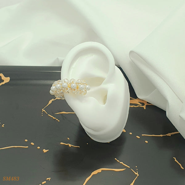 Earcuff tejido en perlas y murano SM483