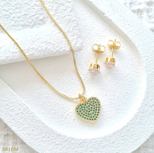 Set corazón zircones SR1194