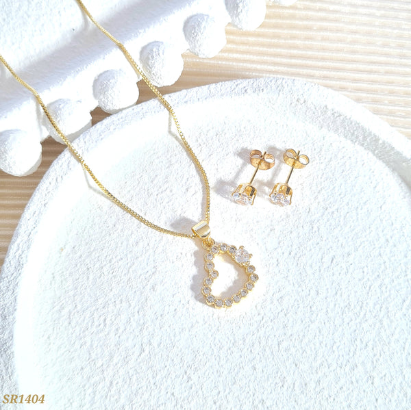 Set corazón zircones SR1404