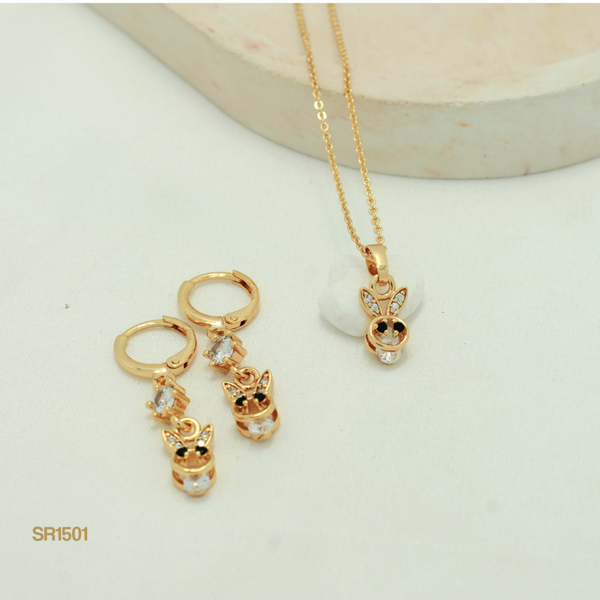 Set de cara de conejo con zircón SR1501