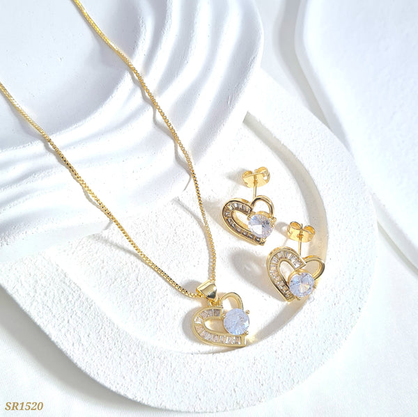 Set corazón con zircones SR1520