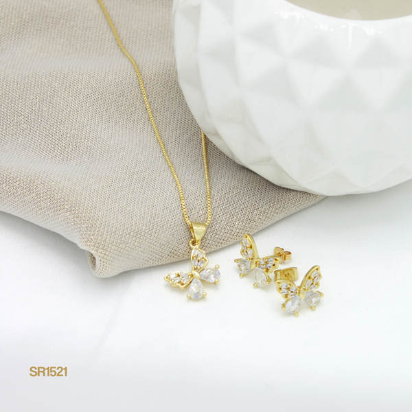 Set mariposa con zircones SR1521