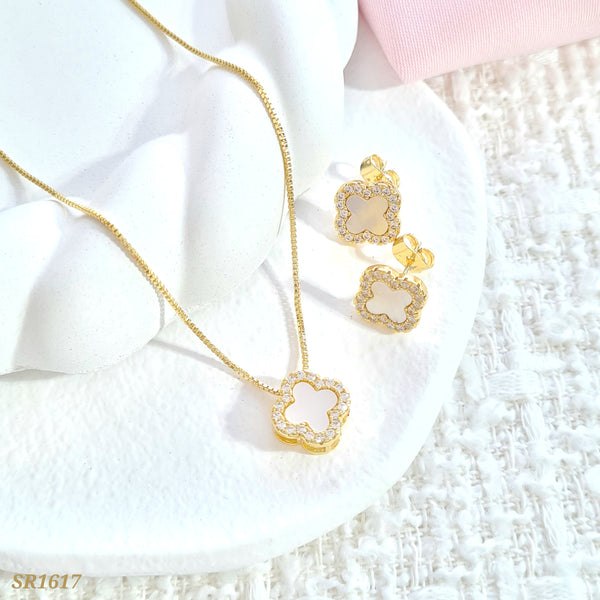 Set trébol color y zircones