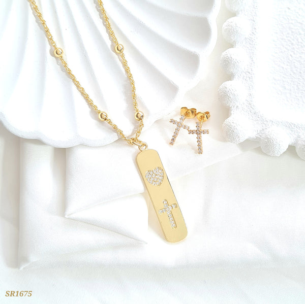 Set rectángulo con corazón y cruz SR1675