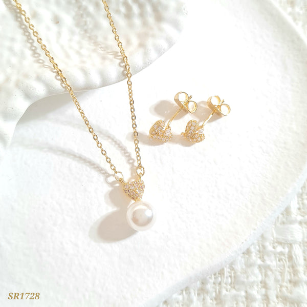 Set corazón y perla SR1728