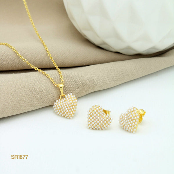 Set corazón con perlas SR1877