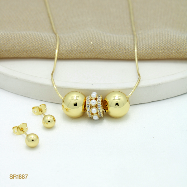 Set balines y tambor con perlas SR1887