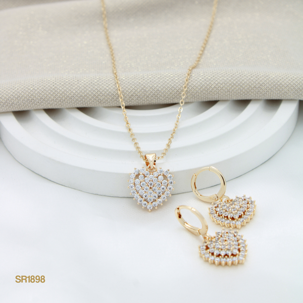 Set corazón en zircones SR1898