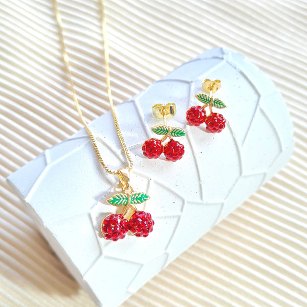 Set con cereza en zircones SR2230