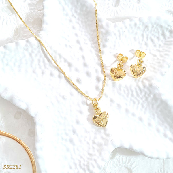 Set sagrado corazón dorado SR2281