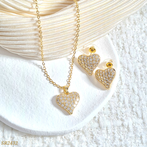 Set corazón zircones SR2432
