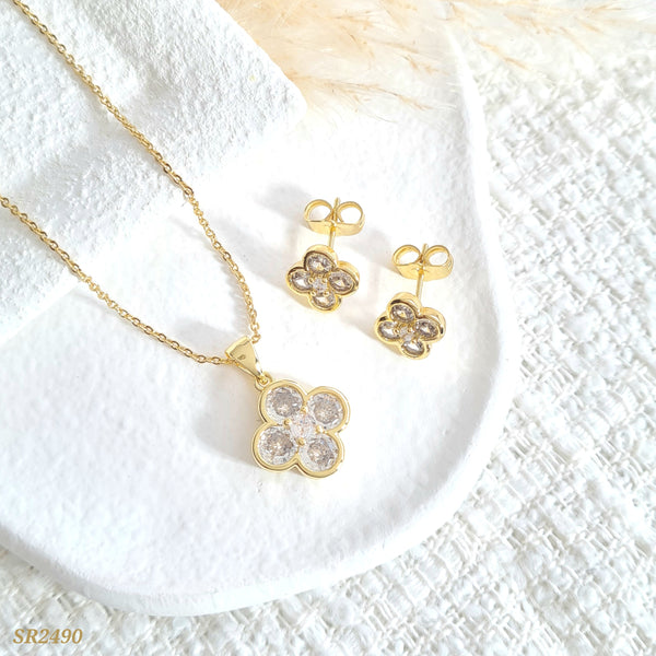 Set trébol en zircones SR2490