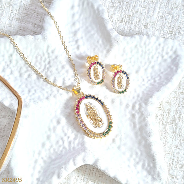 Set virgen ovalada multicolor SR2495