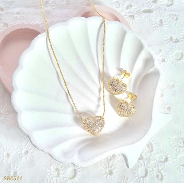 Set corazón en zircones SR2511